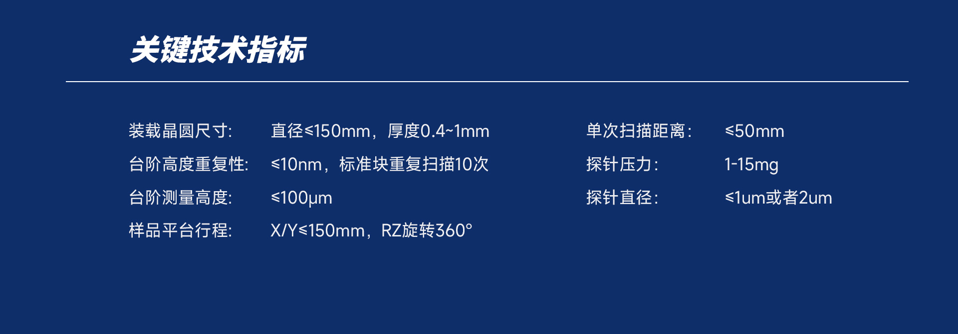 國產臺階儀JS100A技術指標